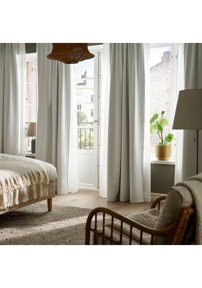 Ikea Korgmott Fon Perde 145x300 Cm Açık Gri-beyaz Çok Renkli