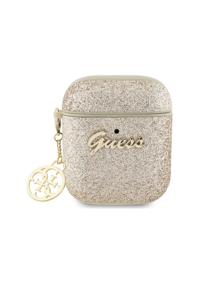 Apple Uyumlu AirPods Kılıf Guess Glitter 4g Charm Exclusive Tasarım Gold