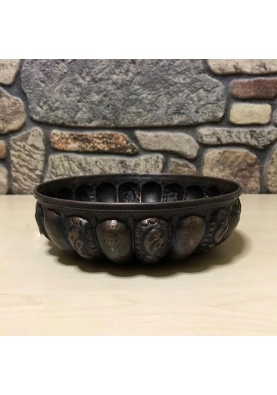 Dilimli İşlemeli Bakır Hamam Tası Bakır