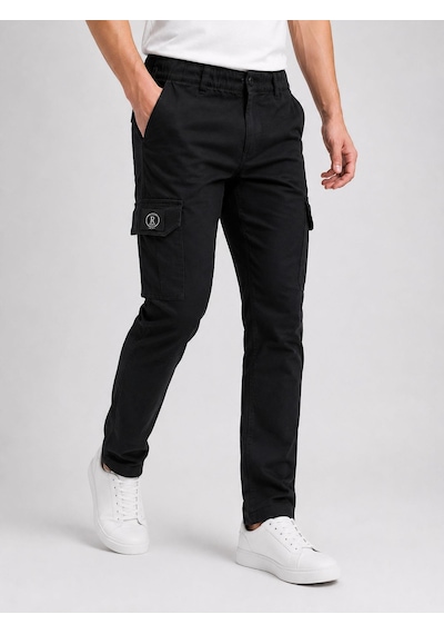 Remmy Boys Slım Fıt Erkek Likralı Kargo Pantolon 7745 Siyah