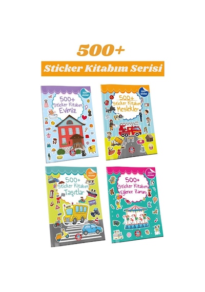 Çocuk Akademi 500+  Sticker Kitabım Serisi 4'lü Paket
