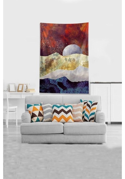 Pelangi Kızıl Ayın Serüveni Leke Tutmaz Kadife Kumaş Duvar Örtüsü Duvar Halısı Tapestry Dwll333, 70 X 100 Diğer