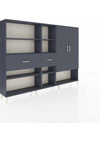 Arges Dolap 10 Raflı 2 Çekmeceli 2 Kapaklı 220x30x163 Antrasit-antrasit Antrasit - Antrasit Arges Dolap 10 Raflı 2 Çekmeceli 2 Kapaklı 220x30x163 Antrasit-antrasit Antrasit - Antrasit