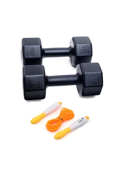 Ps Spor 3 Kg Dambıl X 2 Adet 6 Kg + Sayaçlı Atlama Ipi