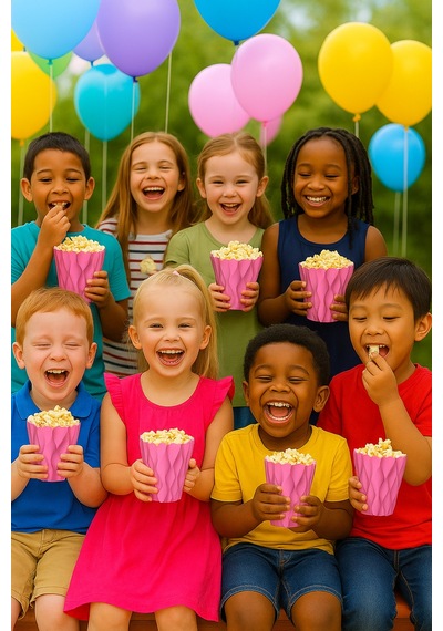 Mısır Kutusu Pop Corn Kutusu Dalgalı Pembe Desenli / 8 Parça
