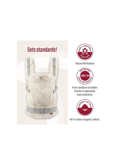 Manduca First Ergonomik Bebek Taşıyıcı 3 Taşıma Pozisyonu, Ayarlanabilir ve Konforlu Portbebe Vanilla Tek Ebat