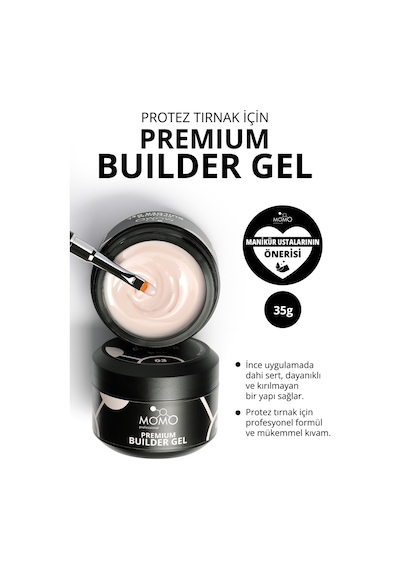 Momo Professional Premium Builder Gel Protez Tırnak Jeli No.03 Açık Bej 35 gr