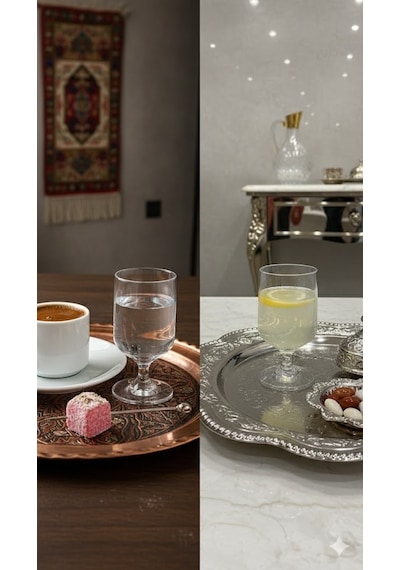 Lüks Tasarım Kahve Yanı Su Bardağı 130 Ml