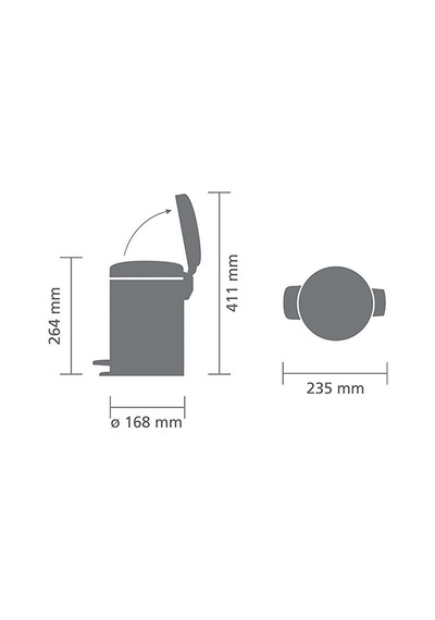 Brabantia Çöp Kutusu Newicon Pedallı 3 Lt Matt Black