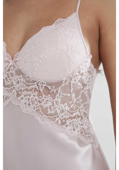 Pierre Cardin Sütyen Kaplı Sabahlık Gecelik Set 4050 Pudra Pudra
