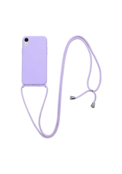 Noktaks - İphone Xr 6.1 Uyumlu Kılıf İp Askılı Koruyucu Ropi Kapak - Lacivert - T15115