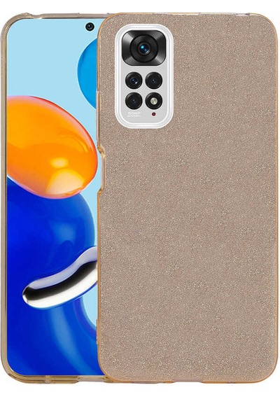 Xiaomi Redmi Note 11 Global Kılıf Zore Shining Silikon Gold