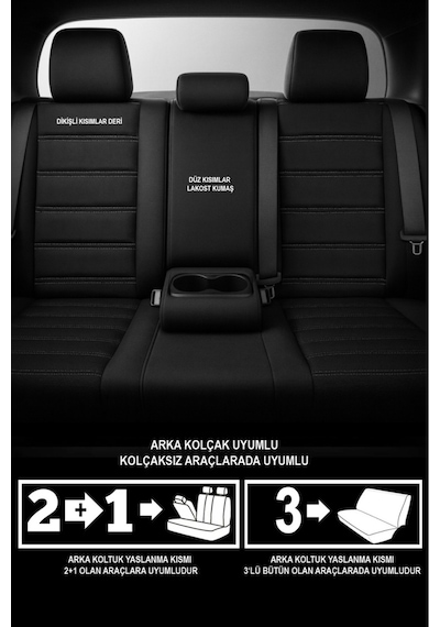 Stone Deri Oto Koltuk Kılıfı - Bel Destekli Fiat Egea-linea-punto-albea-marea-tipo-uno Uyumlu