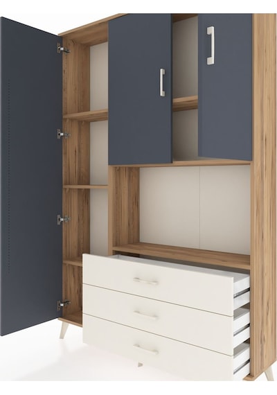 Arges Dolap 6 Raflı 3 Çekmeceli 3 Kapaklı 132x30x195 Çam-antr... Çam Arges Dolap 6 Raflı 3 Çekmeceli 3 Kapaklı 132x30x195 Çam-antr... Çam