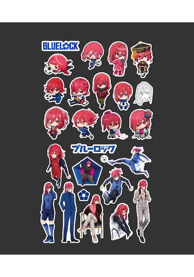 Bluelock-hyoma Chigiri-parlak Kağıt -2li Sticker Set-telefon Süsleme Blue Lock Beyaz