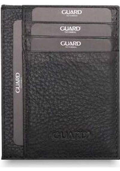 Guard Smart Mat Siyah Hakiki Deri Kartlık Erkek / Kadın P1092 Siyah