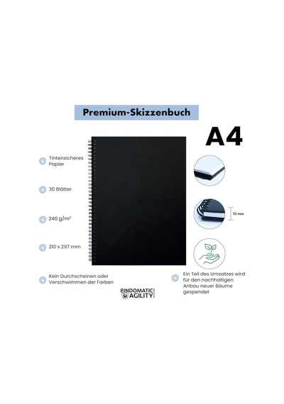 Bindomatic Agility Collection Sketcbook A5 Çizim Defteri 240g 30 Yaprak
