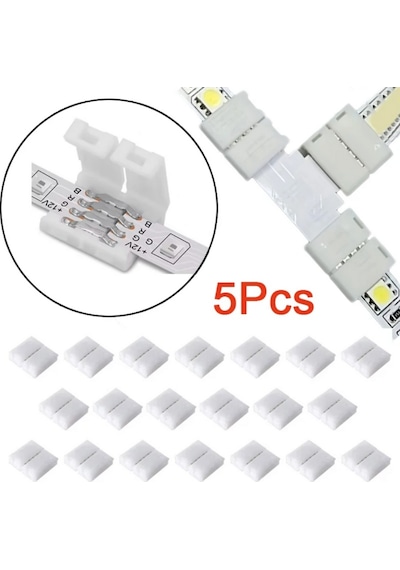 Şerit Led Birleştirme Aparatı 4 Lü Tek Renk Rgb 5 Adet