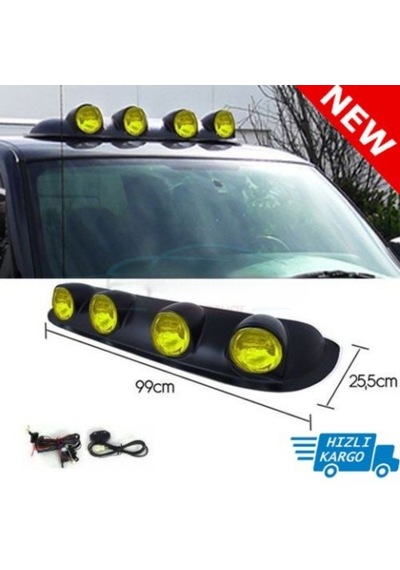 Off Road Sis Farı Tavan Sis Lambası 4 Lü Sarı