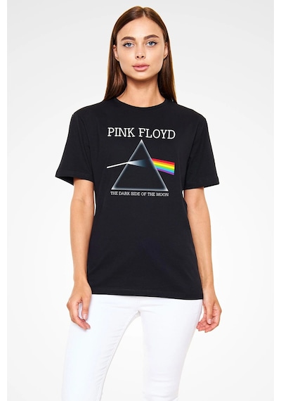 Adrift Pink Floyd Baskılı Unisex Beyaz Tişört Siyah
