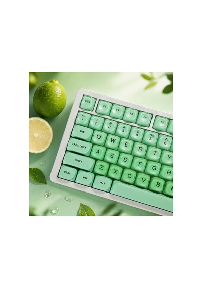 Leaven 128 Tuş Pbt Keycap Seti - Retro Yuvarlak Moa Profil Cherry Mx Uyumlu Klavye Tuşları - Yeşil