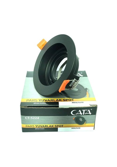 Cata Ct-5224 Pars Spot Yuvarlak Siyah Boş Kasa Beyaz