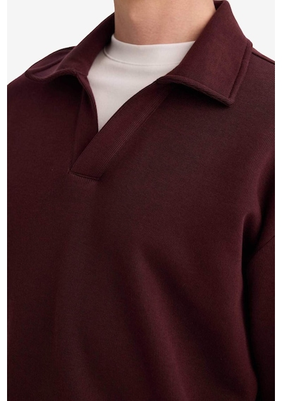 Defacto Boxy Fit Polo Yaka Sweatshirt G6475ax25wnbr230 Bordo-br230 Defacto Boxy Fit Polo Yaka Sweatshirt G6475ax25wnbr230 Bordo-br230