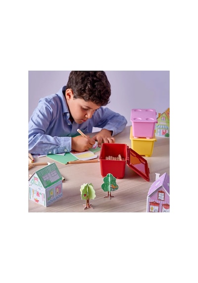 Ikea Glıs 3'lü Kapaklı Saklama Kutusu 10 X 17 X 8 Cm Çok Renkli