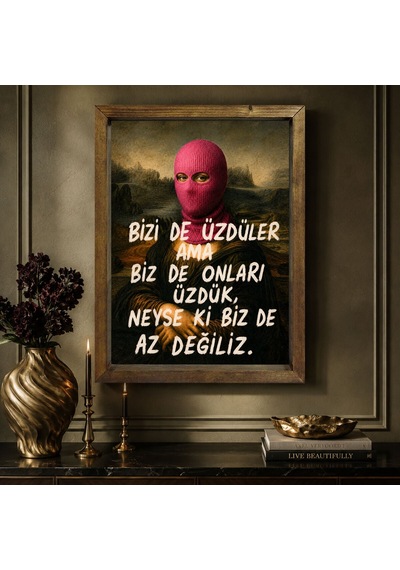 Bk Gift Vintage Klasik Sanat Esprili Sözlü Masif Ahşap Çerçeveli Dekoratif Tablo - 35
