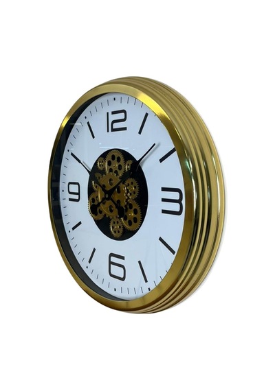Modern Prestige Gold 60 Cm Çarklı Duvar Saati Çok Renkli