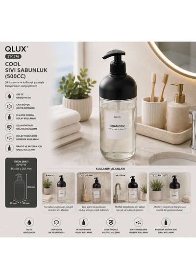 Qlux C-00572 Cool Cam Sıvı Sabunluk 660 Cc- 12'li Paket Diğer