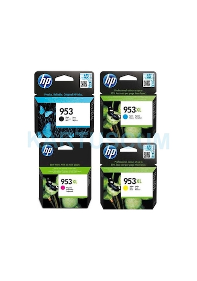 Hp 953 + 953xl Sarı Kırmızı Mavi Siyah Kartuş Seti - Officejet Pro 7720/7730/7740/8210