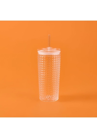 Mien Pipetli Cam Bardak - Şeffaf - 550 Ml Şeffaf