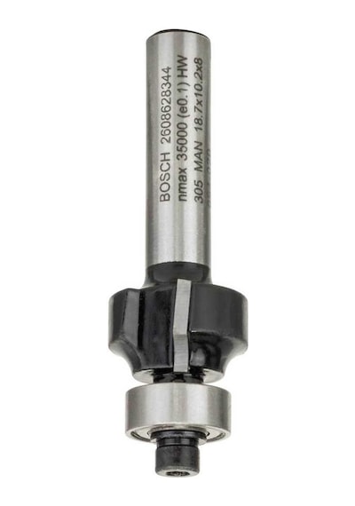 Bosch Standard Seri Ahşap İçin Çift Oluklu, Sert Metal Bilya Yataklı Yuvarlama Frezesi 8*3*53 mm-2608628344
