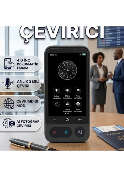 4.0 İnç Dokunmatik Ekranlı Akıllı Çeviri Cihazı 139 Dil Destekli Sesli Ve Fotoğraflı Çevirmen