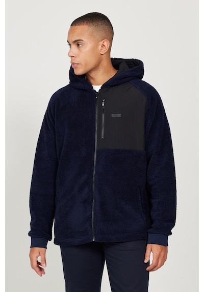AC&Co / Altınyıldız Classics Erkek Lacı Oversize Bol Kesim Kapüşonlu Polar Lacivert