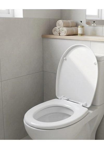 Dayanıklı Klozet Kapağı Universal Model Kolay Kurulum Hijyenik Banyo Ürünü Açık Gri
