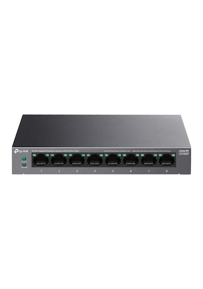 Ls108gp 8 Port Gıgabıt + Rj45 62w 250 Metre Poe Mesafe Metal Kasa