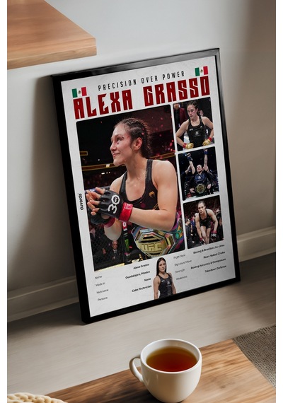 Alexa Grasso Ufc Siyah Ahşap Çerçeveli Poster, Dekoratif Dövüş Duvar Tablosu
