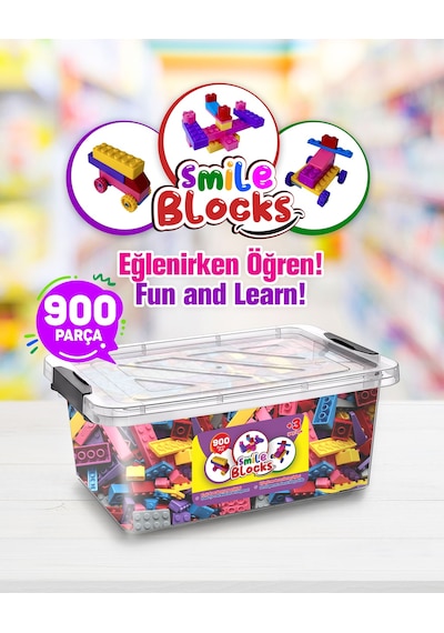 Smile Blocks  900 Parça Plastik Kutulu Mikro Blok