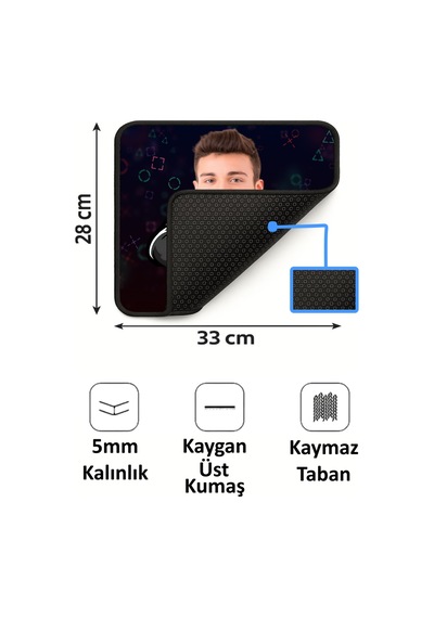 Kişiye Özel Winner Game Tasarımlı 33x28 Cm Mousepad Kaymaz Taban Rahat Konforlu Mouse Pad
