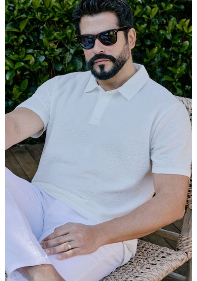 Altınyıldız Classıcs Erkek Beyaz Pamuklu Slim Fit Dar Kesim Polo Yaka Jakarlı Esnek Tişört Altınyıldız Classıcs Erkek Beyaz Pamuklu Slim Fit Dar Kesim Polo Yaka Jakarlı Esnek Tişört