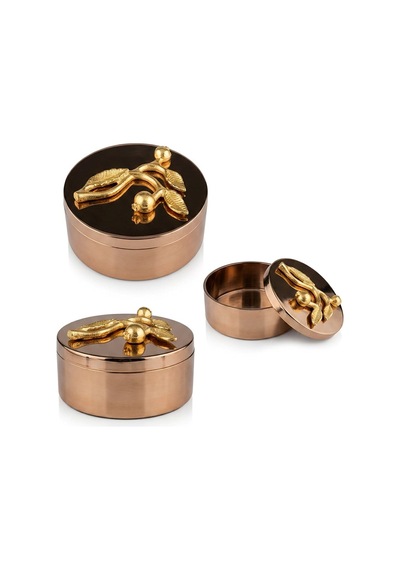 Leaf Rose Gold Dekoratif Kutu