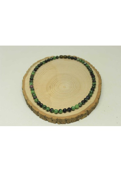 Anyolit (Rubizoit – Rubyzoisit) Taşı Kolye 6mm (Klipsli) Gri