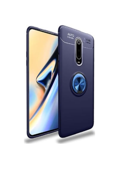 Xiaomi Mi 9t Kılıf Yüzüklü Sağlam Esnek Ringo Silikon Kapak Mavi