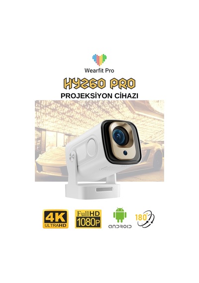 Wearfitpro Hy260 Pro 1080p Ultra 4k Kısa Mesafeli Projeksiyon Cihazı Android Wifi Otomatik Odaklı Projektör