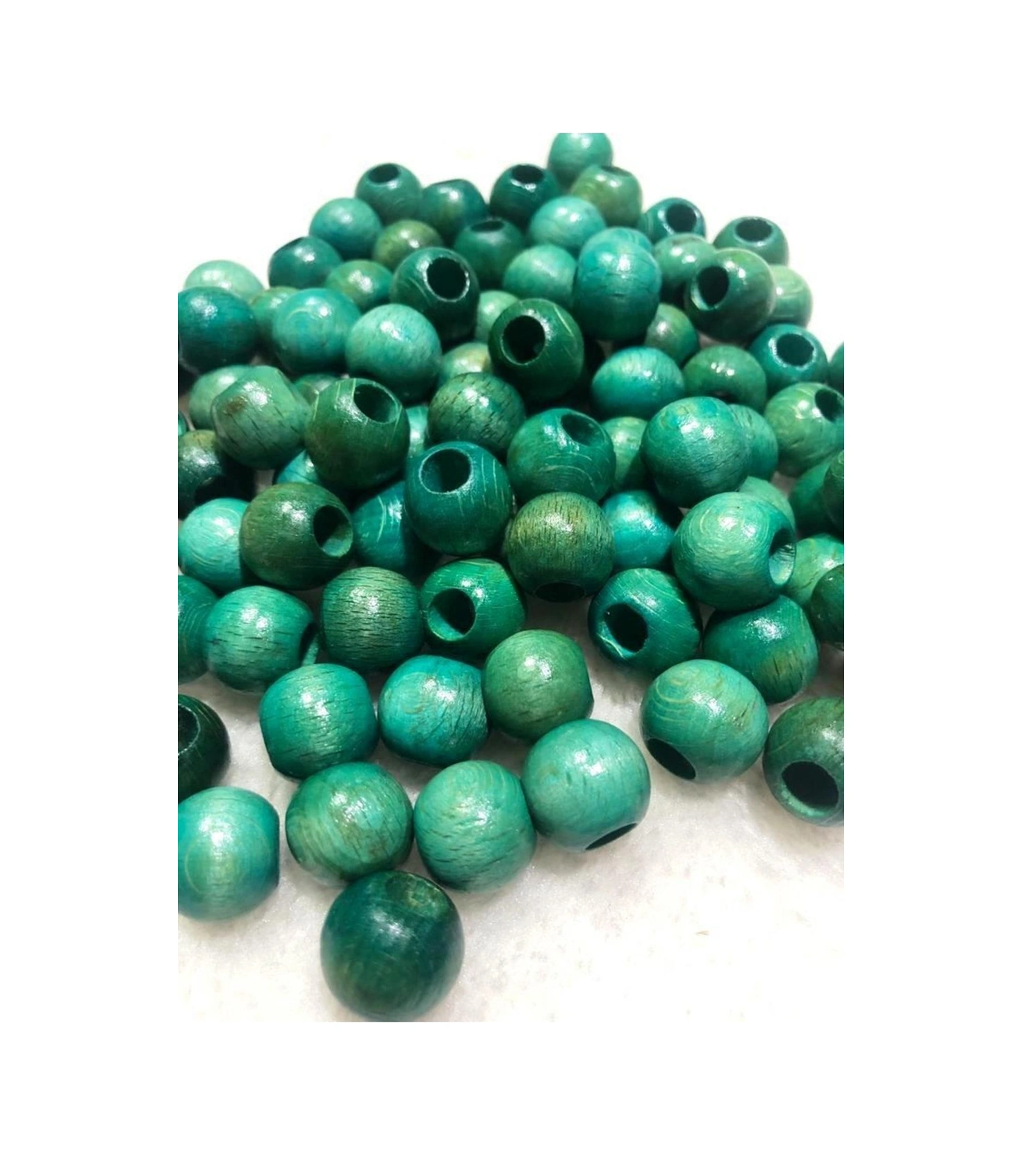 14 Mm Turkuaz Ahşap Boncuk - 50 Adet -