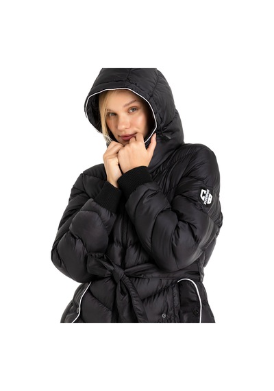 Cipo & Baxx Wm135 Kapşonu Çıkarılabilir Kadın Mont Black
