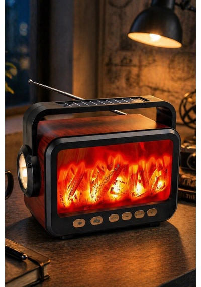 Fepe Fp-337-s Solar Panelli Fm Radyo Ve Şömine Efektli Bluetooth Speaker