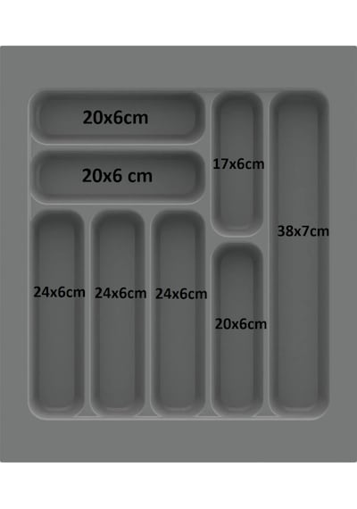 Gri Renk Çekmece Içi Kaşıklık Kepçelik 42x49 Cm 36x40 Ölçülerine Kadar Kesilebilir Gri